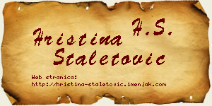 Hristina Staletović vizit kartica